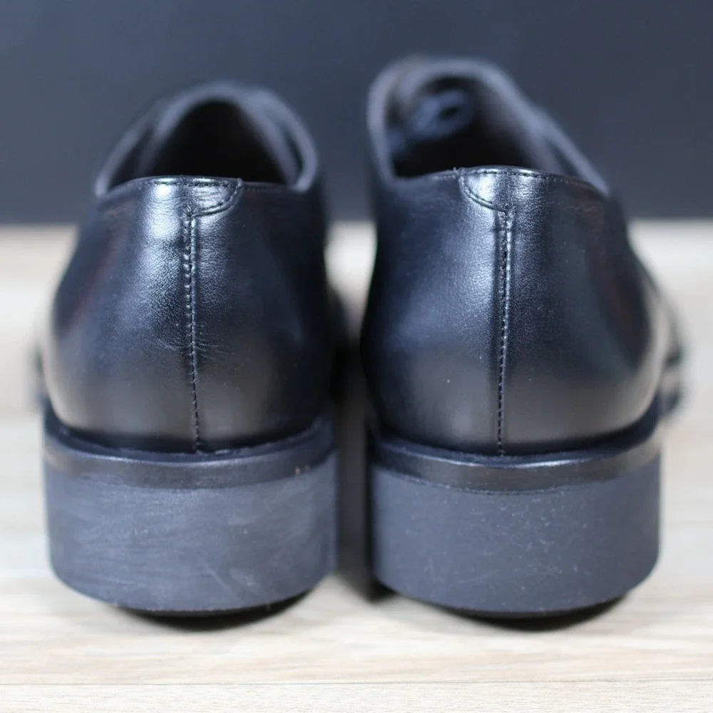 Robert Clergerie Shoes Men 11.5 Black Gian Leather Derby Designer Made in France